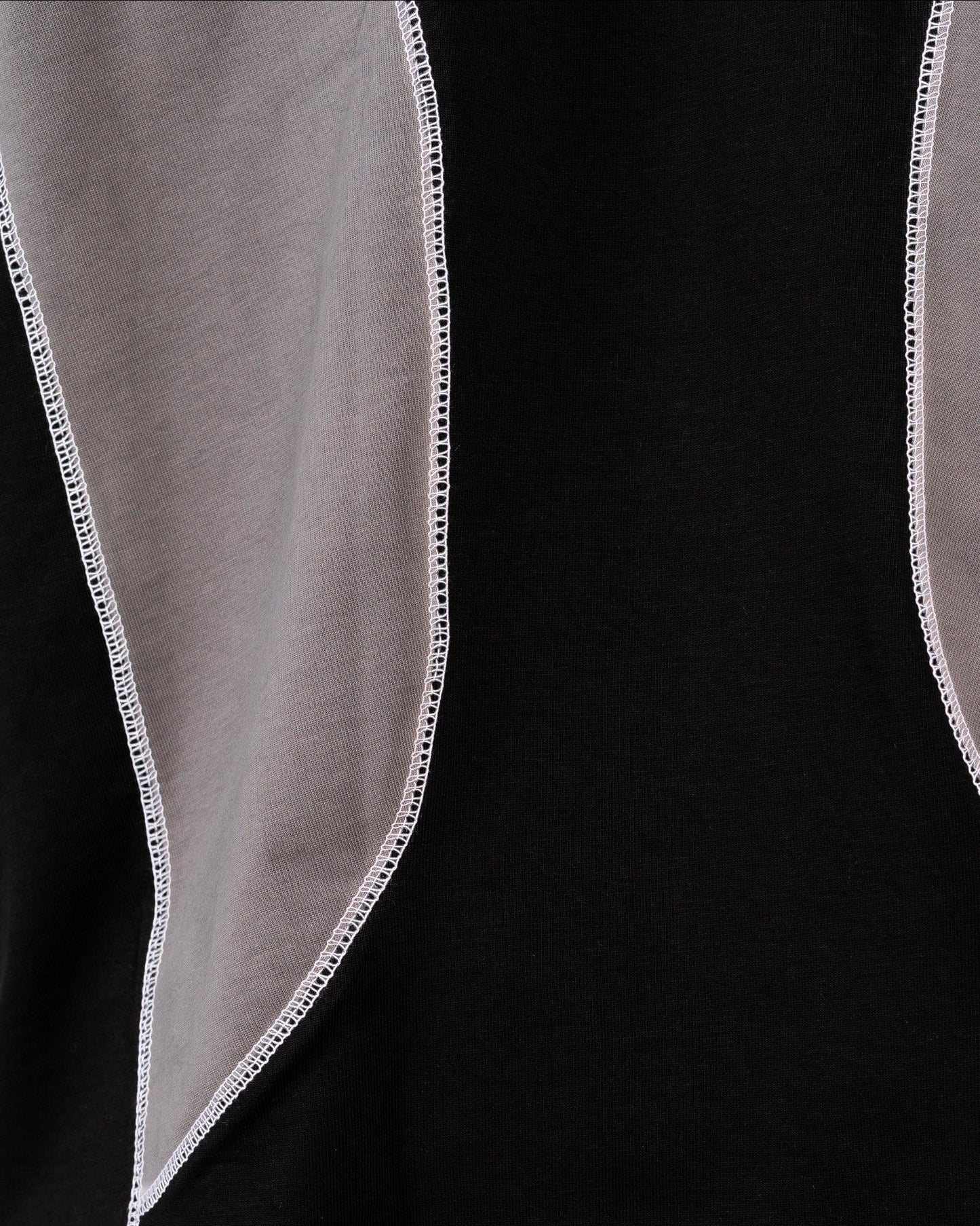Anetos Core Shift Shirt in black with grey panel details and contrast white stitching. Modern fit, versatile style.
