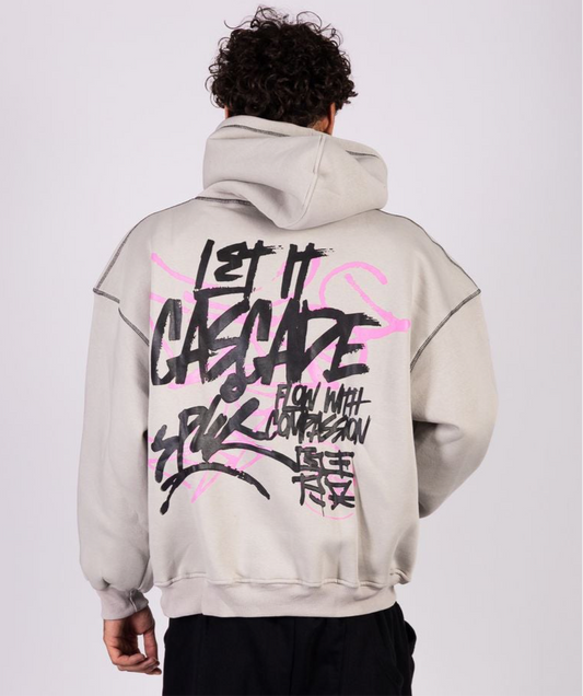 Let It Cascade - Light Grey Hoodie Anetos