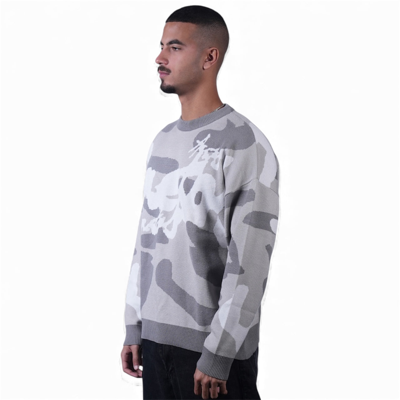 Grey Echo Knit Crew Anetos