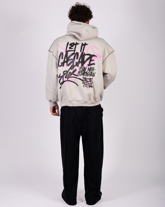 Let It Cascade - Light Grey Hoodie Anetos