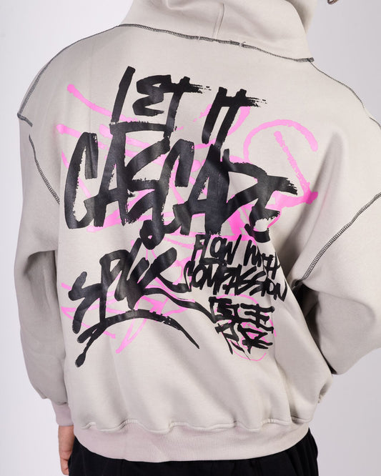 Let It Cascade - Light Grey Hoodie Anetos
