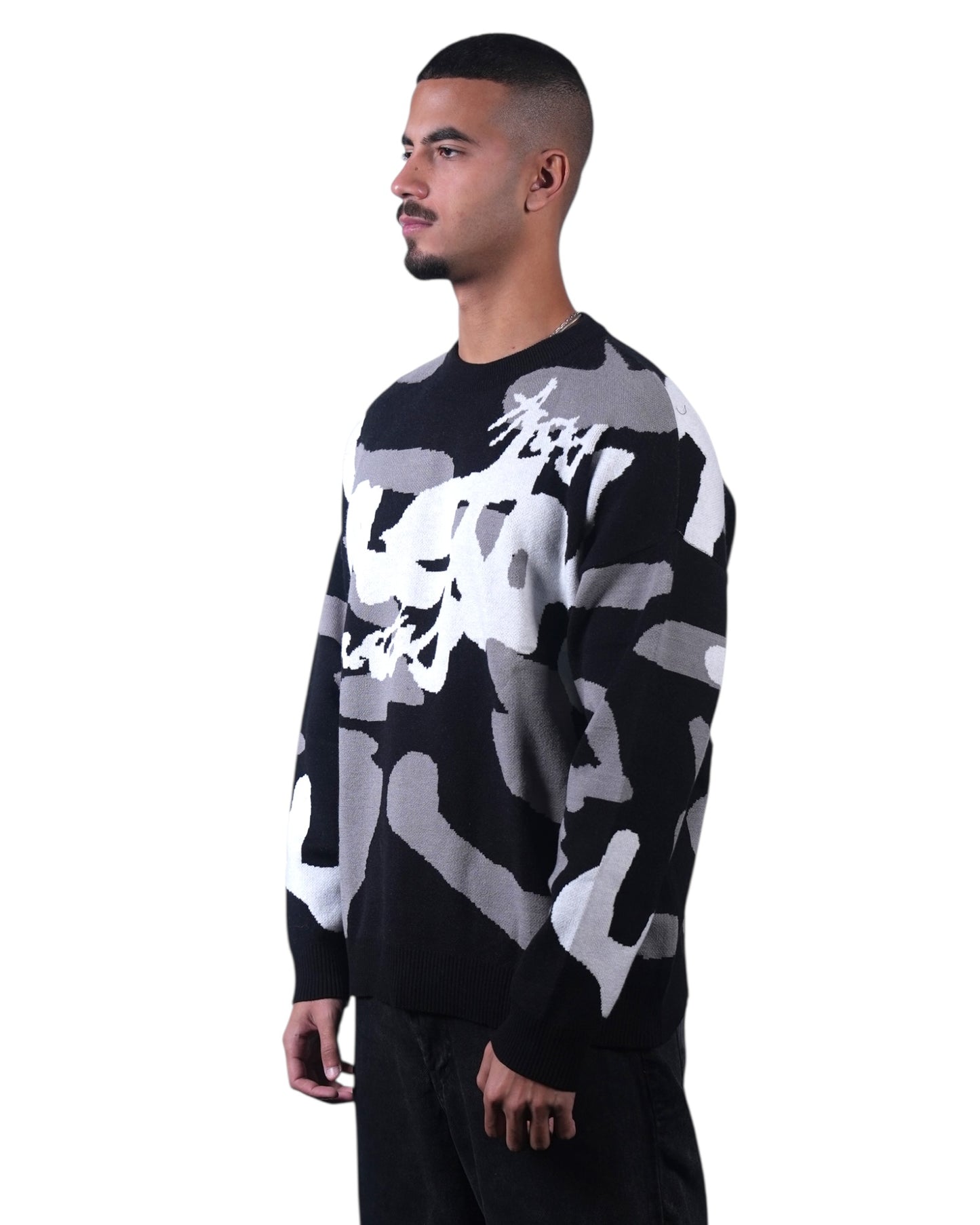 Black Echo Knit Crew Anetos