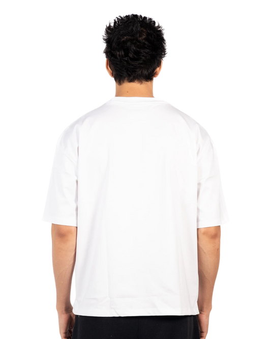 Anetos white cotton blend summer club tee with short sleeves and a relaxed fit.